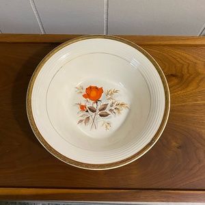 American Limoges Triumph Vermillion Rose Serving bowl 22-k Gold